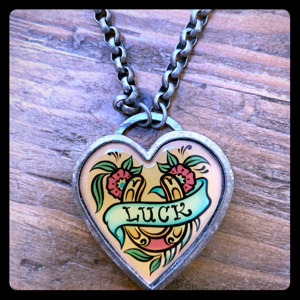 Cool Classic Hardware LUCK necklace-Great to layer